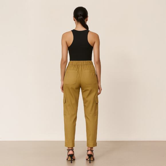 A416 • High-Waisted Mustard Cargo Pants - Picture 4 of 4